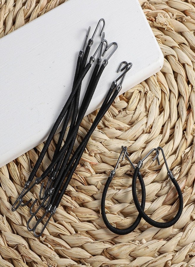 Josojoou 30PCS Bungee Hair Ties, Elastic Ponytail Hooks, Bungee Hair Ties with Hooks, Elastic Band Hairs Clip, Rubber Bands Holder for Long Curly Hairs, Women's Hairstyle (Black) - Image 4